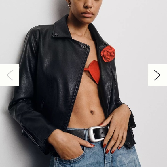 BNWT Anthropologie  Saige  faux Leather  Moto Jacket Blk. XL - Picture 1 of 7